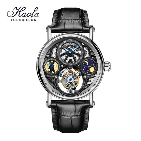 Haofa Skeleton GMT Tourbillon Gold Silver ONETIMEBUY