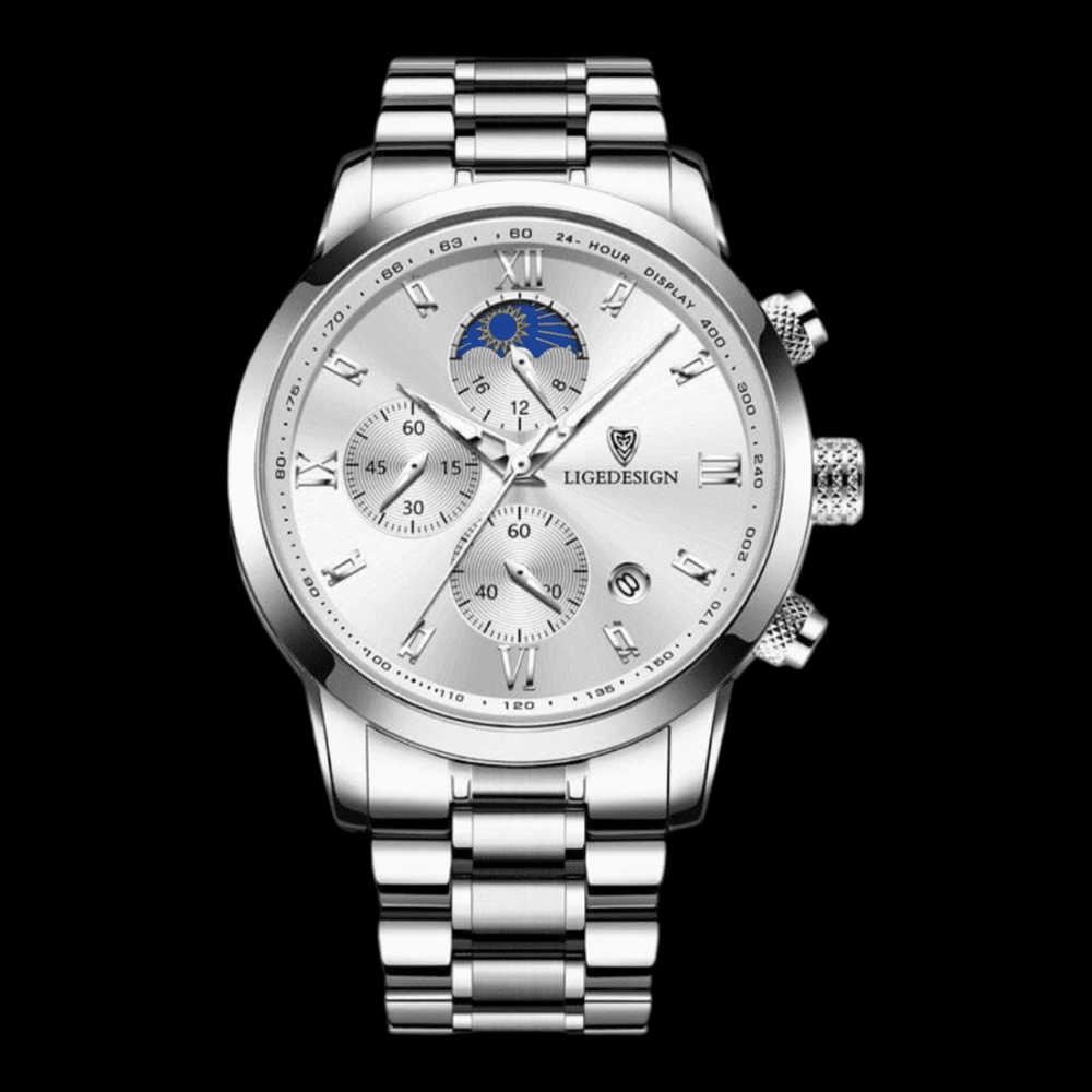 LIGE ChronoSport Silver white ONETIMEBUY