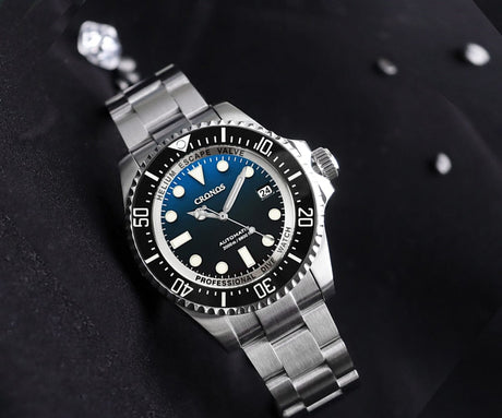 Limited Edition Cronos Aqua Professional Diving Watch Black Blue Dial ONETIMEBUY
