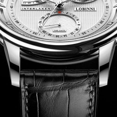 Lobinni Seagull Moon Phase Automatic Watch Sliver-White-Black ONETIMEBUY