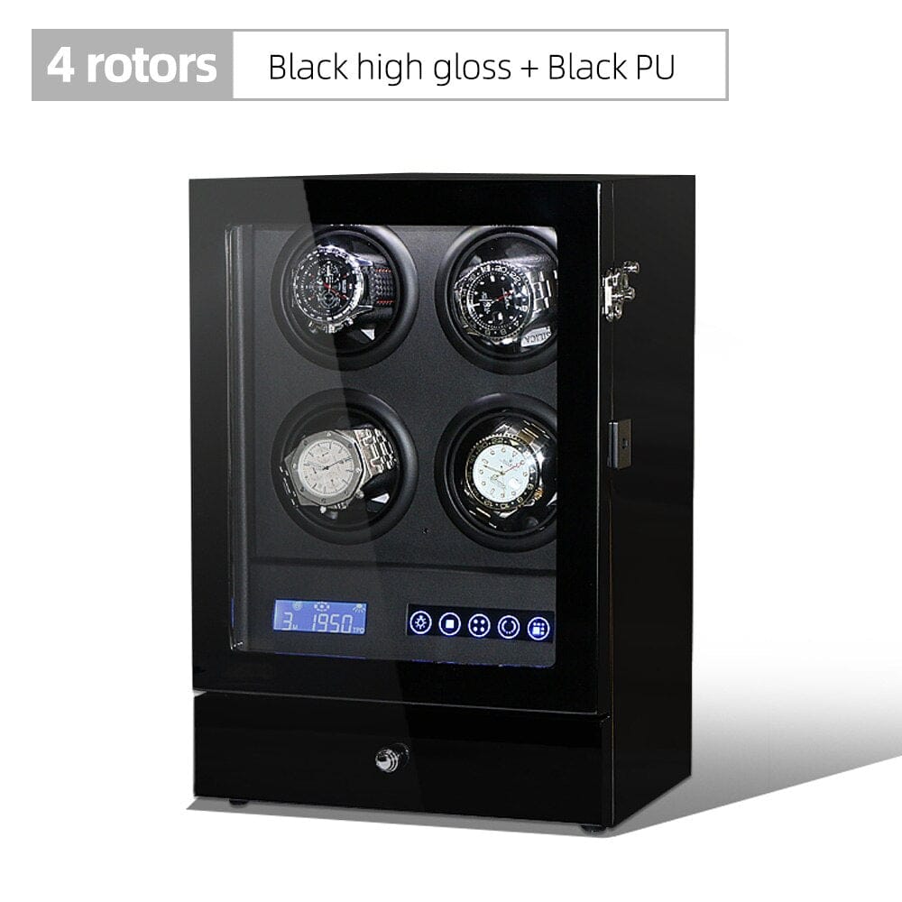 Luxury Automatic Watch Winder 4R Black w Black ONETIMEBUY