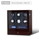 Luxury Automatic Watch Winder 6R Ebony w Black ONETIMEBUY