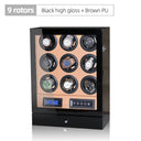 Luxury Automatic Watch Winder 9R Black w Brown ONETIMEBUY