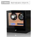 Luxury Automatic Watch Winder 2R Black w Brown ONETIMEBUY