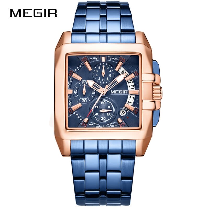MEGIR Chronograph Quartz Watch Rose Blue ONETIMEBUY
