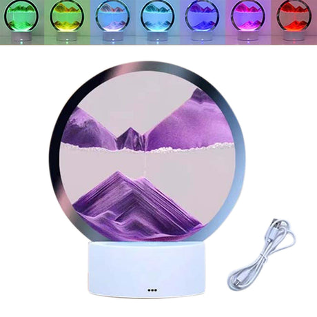 Moving Sand Art Night Light with 7 Colours Purple ONETIMEBUY