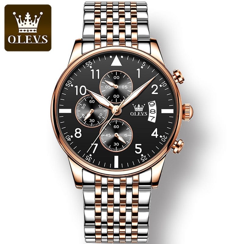 OLEVS Fashionable Men's Watch Two-Tone Blue ONETIMEBUY