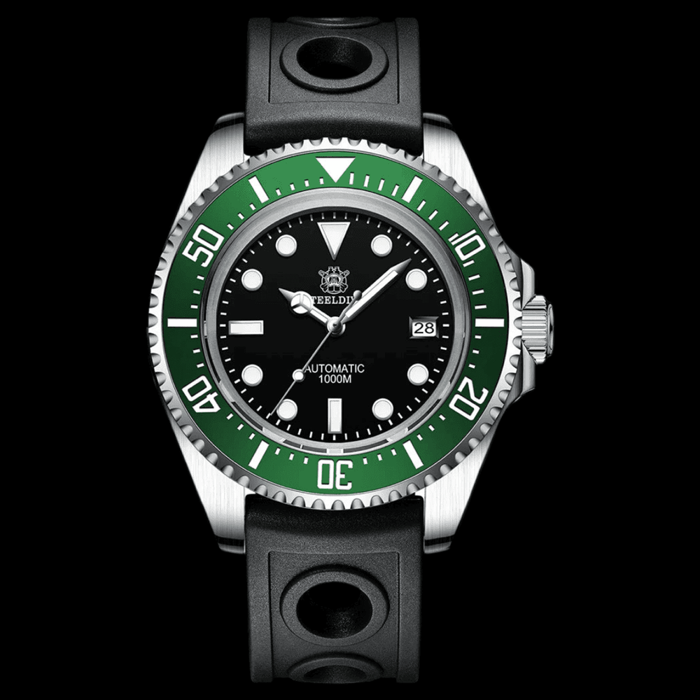 STEELDIVE 1000M Pro Green/Black Rubber ONETIMEBUY