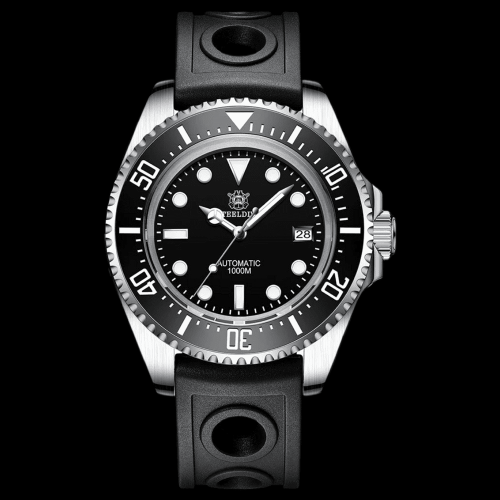 STEELDIVE 1000M Pro Black Rubber ONETIMEBUY