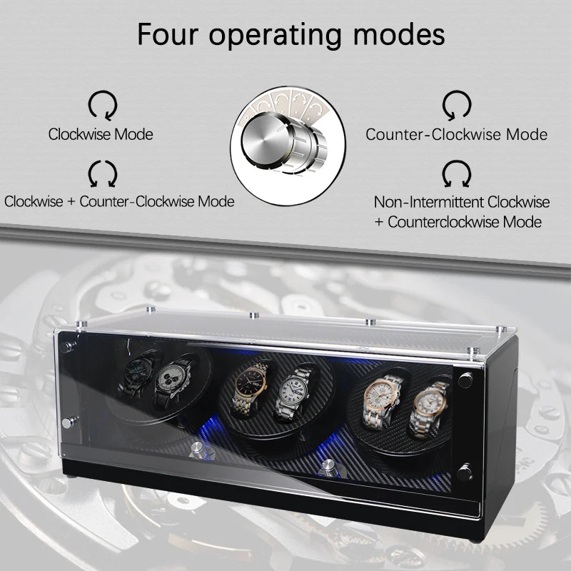 TimeMajesty™: 6-Watch Mechanical Watch Winder and Display ONETIMEBUY